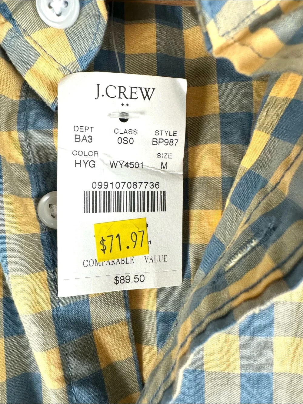 J Crew Flex Washed Long Sleeve Button Down Shirt Plaid Slim Fit NWT